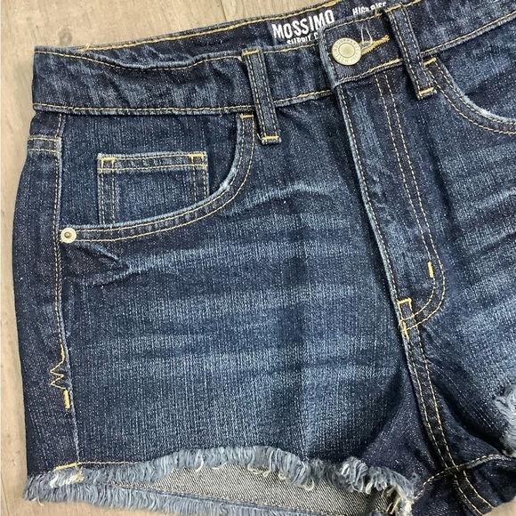 Junior’s Mossimo 9 M Medium Navy Blue Denim Jeans Chino Shorts Cut Offs Cotton - Picture 5 of 6